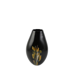 SİYAH CAM DEMET VAZO 14X21X33CM
