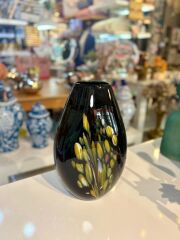 SİYAH CAM DEMET VAZO 14X21X33CM