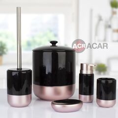 SİYAH-ROSE 5'Lİ BANYO SETİ