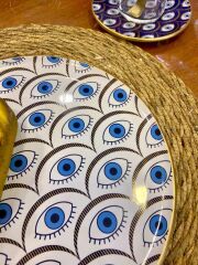 NAZAR BONCUKLU 6 KİŞİLİK 24 PARÇA ÇAY SETİ/SERVİS TAKIMI