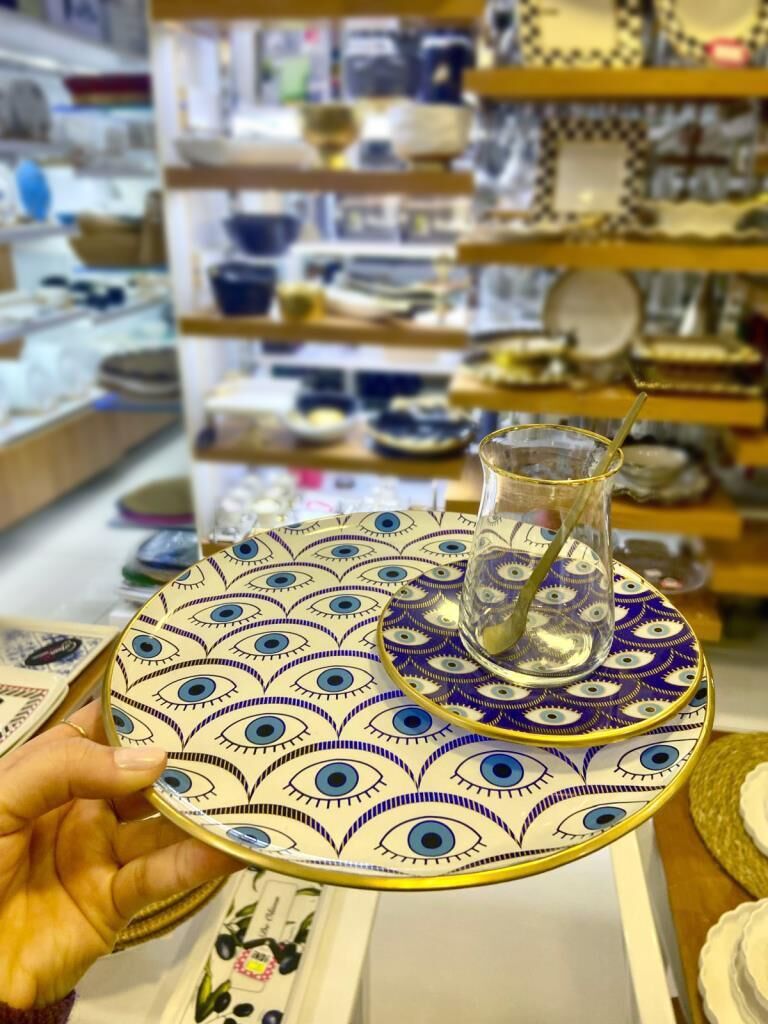 NAZAR BONCUKLU 6 KİŞİLİK 24 PARÇA ÇAY SETİ/SERVİS TAKIMI