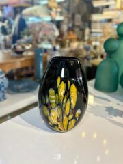 SİYAH CAM DEMET VAZO 14X18X26CM