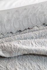 TOLEDO GRİ ÇİFT KİŞİLİK NEVRESİM YATAK ÖRTÜSÜ SET