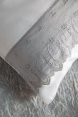 TOLEDO GRİ ÇİFT KİŞİLİK NEVRESİM YATAK ÖRTÜSÜ SET