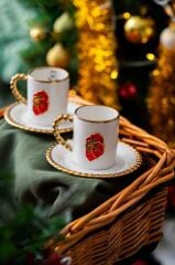 NOEL KIRMIZI PAKET 2 KİŞİLİK TÜRK KAHVESİ FİNCANI