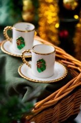 NOEL YEŞİL PAKET 2 KİŞİLİK TÜRK KAHVESİ FİNCANI