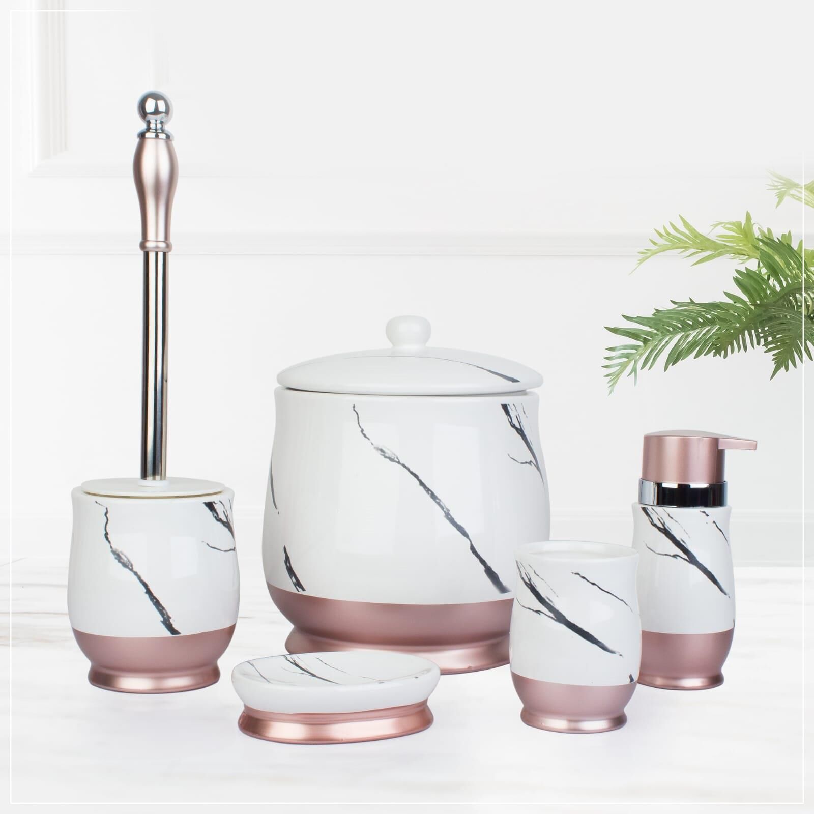 BEYAZ ROSE 5'Lİ BANYO SET