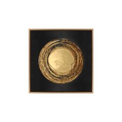 SİYAH ALTIN SOYUT DESEN TABLO 82X82CM