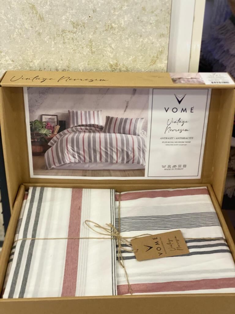 VOME ANTRASİT ÇİFT KİŞİLİK NEVRESİM TAKIMI