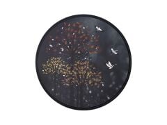 SİYAH YUVARLAK AĞAÇ DESEN1 TABLO 80CM