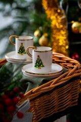 NOEL ÇAM AĞACI 2 KİŞİLİK TÜRK KAHVESİ FİNCANI