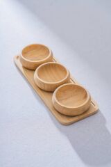 BAMBU TEPSİLİ 3'LÜ ÇEREZLİK/SUNUMLUK