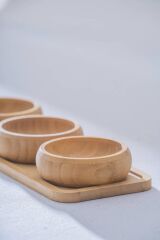 BAMBU TEPSİLİ 3'LÜ ÇEREZLİK/SUNUMLUK