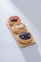 BAMBU TEPSİLİ 3'LÜ ÇEREZLİK/SUNUMLUK