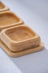 BAMBU TEPSİLİ KARE 3'LÜ ÇEREZLİK/SUNUMLUK