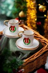 NOEL KIRMIZI FİYONK 2 KİŞİLİK TÜRK KAHVESİ FİNCANI