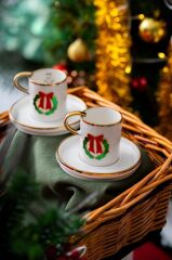 NOEL KIRMIZI FİYONK 2 KİŞİLİK TÜRK KAHVESİ FİNCANI