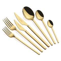 CARRE TİTANYUM GOLD 6 KİŞİLİK 42 PARÇA ÇATAL KAŞIK BIÇAK TAKIMI