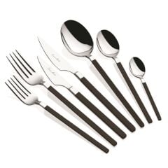 CARRE GÜMÜŞ SİYAH 6 KİŞİLİK 42 PARÇA ÇATAL KAŞIK BIÇAK TAKIMI