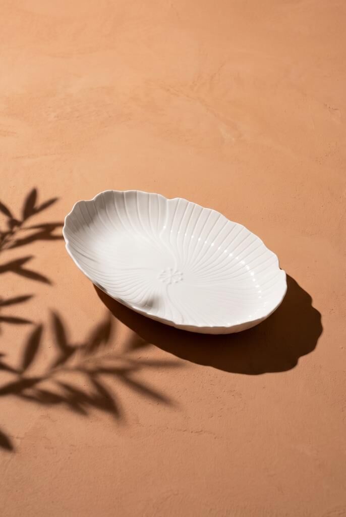 FLOWER PORSELEN OVAL 2'Lİ KAYIK TABAK 30CM