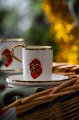 NOEL KIRMIZI PAKET 2 KİŞİLİK TÜRK KAHVESİ FİNCANI