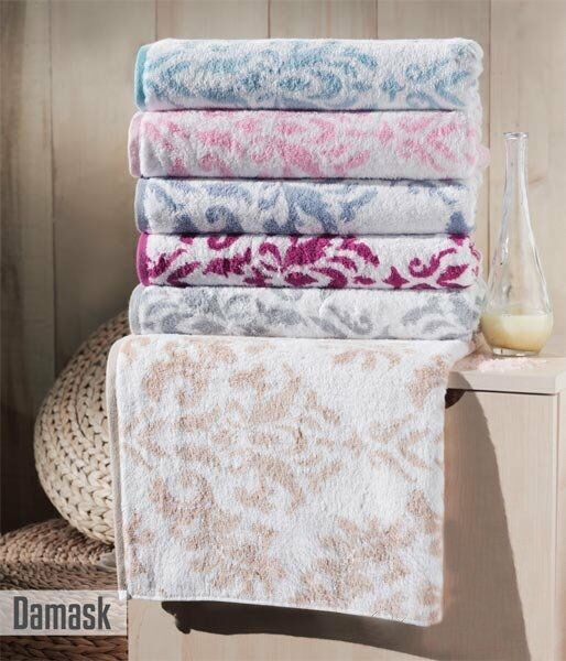 DAMASK DESEN HAVLU KAHVE 70X140CM