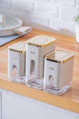 MABEL BEJ ALTIN 3'LÜ KAVANOZ/BAHARATLIK