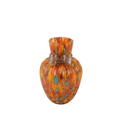 CAM TURUNCU FİYONK VAZO 18X18X29CM