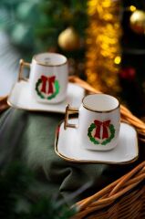 NOEL KIRMIZI FİYONK 2 KİŞİLİK TÜRK KAHVESİ FİNCANI