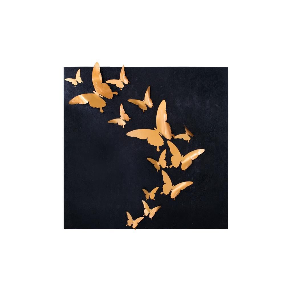 SİYAH ALTIN KELEBEK TABLO 90X90