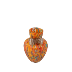 CAM TURUNCU FİYONK VAZO 14X14X21CM