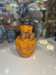 CAM TURUNCU FİYONK VAZO 14X14X21CM