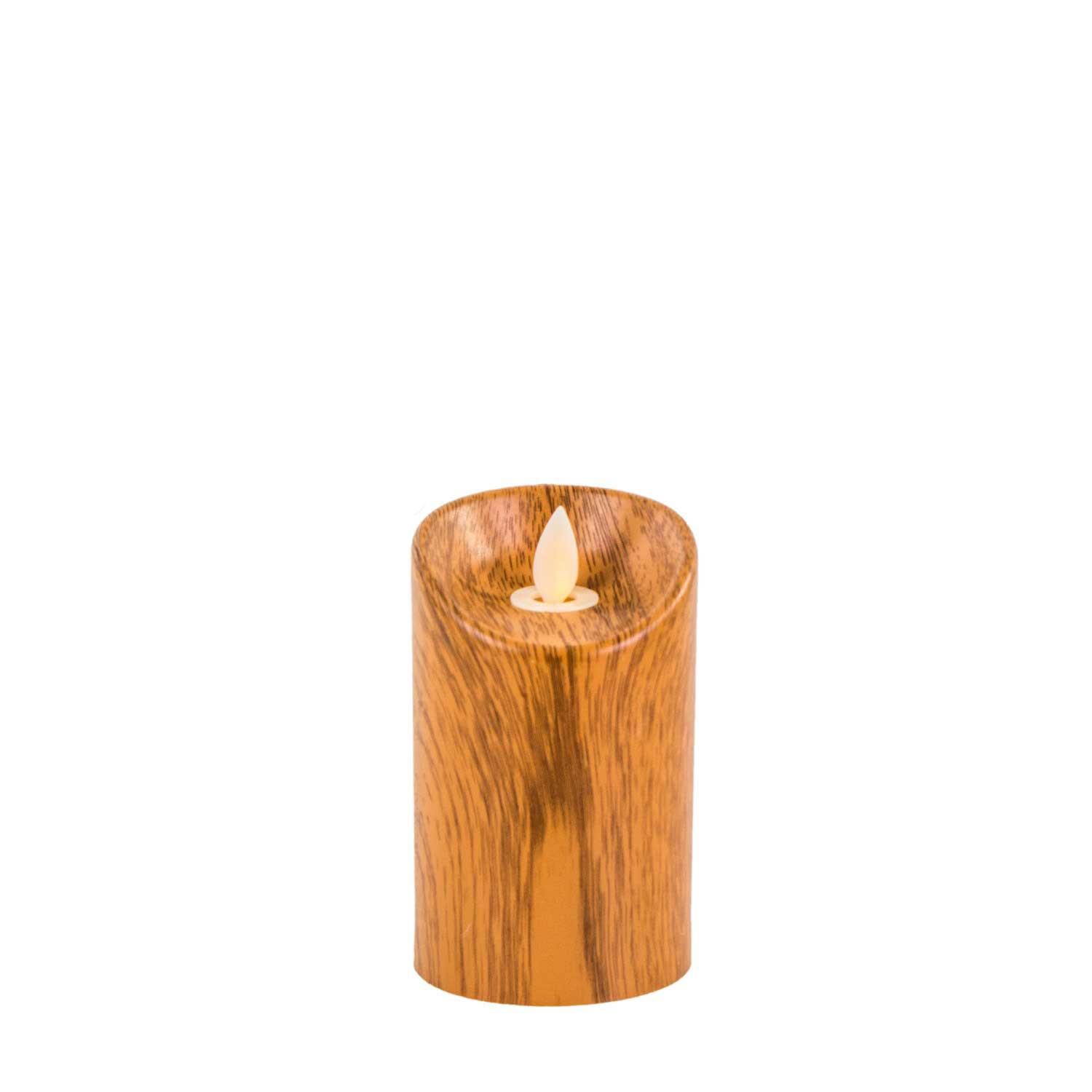 KOYU KAHVE AHŞAP DESEN LED MUM 12cm