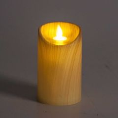 KOYU KAHVE AHŞAP DESEN LED MUM 12cm