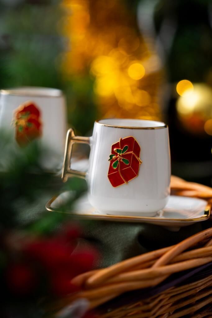 NOEL KIRMIZI PAKET 2 KİŞİLİK TÜRK KAHVESİ FİNCANI