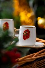 NOEL KIRMIZI PAKET 2 KİŞİLİK TÜRK KAHVESİ FİNCANI