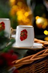 NOEL KIRMIZI PAKET 2 KİŞİLİK TÜRK KAHVESİ FİNCANI