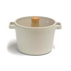 NEOFLAM FİKA BEJ ALÜMİNYUM DÖKÜM DERİN TENCERE 22CM