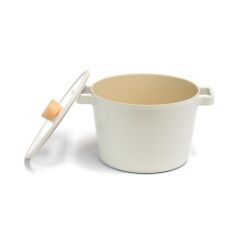 NEOFLAM FİKA BEJ ALÜMİNYUM DÖKÜM DERİN TENCERE 22CM