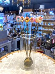 ALTIN DONUT DESEN 6'LI KAHVE KAŞIK