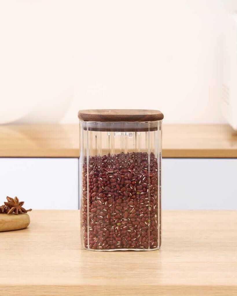 LİNE AKASYA CAM KARE KAVANOZ 1350ML