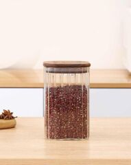 LİNE AKASYA CAM KARE KAVANOZ 1350ML