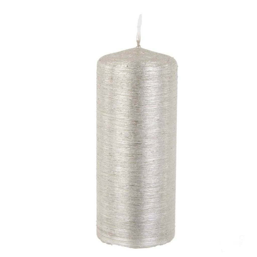 RUSTİKANA KÜTÜK MUM GÜMÜŞ 12 CM