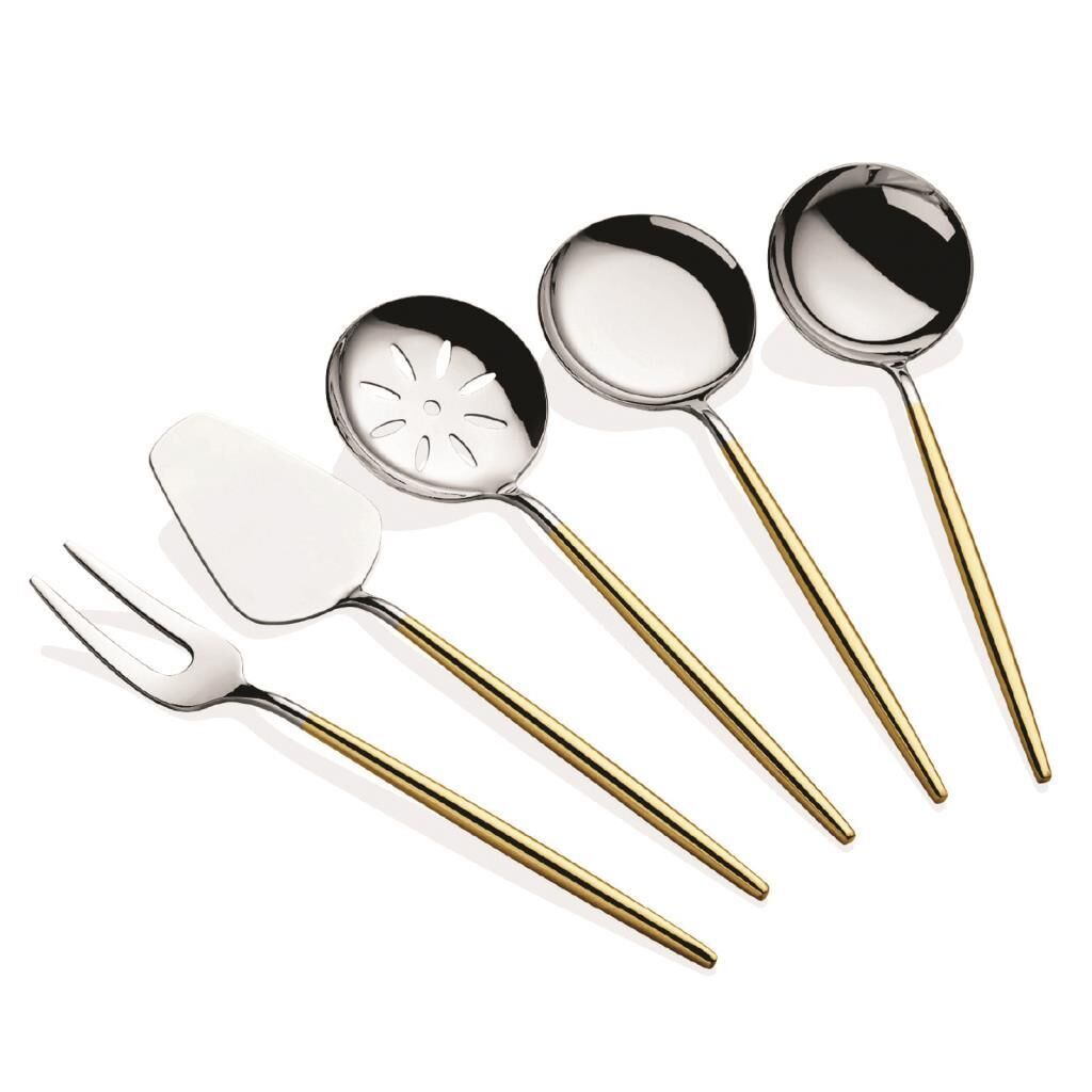 ALMERİA DEKORLU 24K ALTIN 5 PARÇA SOS SERVİS SETİ