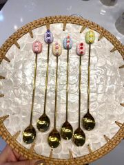 ALTIN PASTA DESEN 6'LI KAHVE KAŞIK