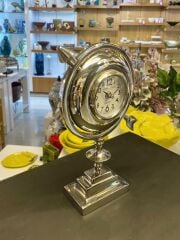 GÜMÜŞ OK FİGÜRLÜ MASA SAATİ 17X29CM