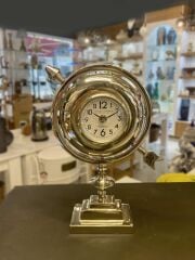 GÜMÜŞ OK FİGÜRLÜ MASA SAATİ 17X29CM