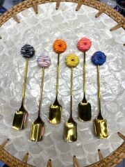 ALTIN DONUT DESEN 6'LI KAHVE/ÇAY KAŞIK