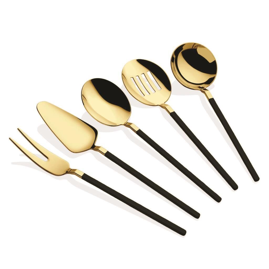 CARRE SİYAH ALTIN 5 PARÇA SOS SERVİS SETİ