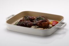 NEOFLAM FİKA BEJ DİKDÖRTGEN ALÜMİNYUM GRİLL TAVA 28CM